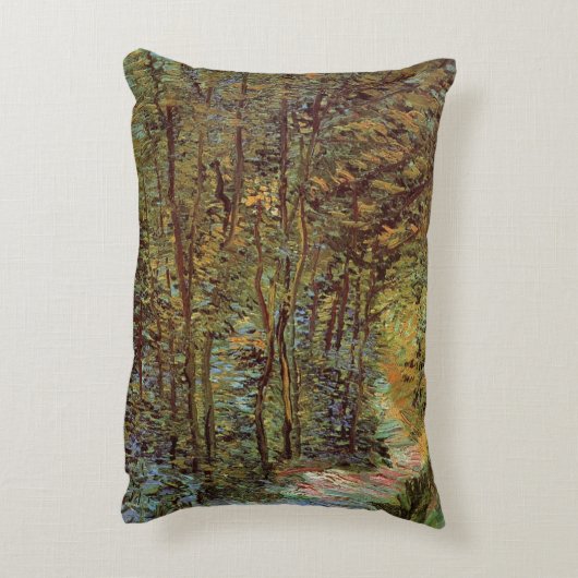 ビンセント・ヴァン・ゴッホによる森の小道 アクセントクッション (裏面(縦))