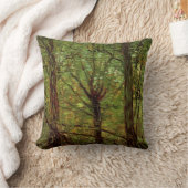 ビンセント・ヴァン・ゴッホによる樹木と低成長 クッション (ブランケット)