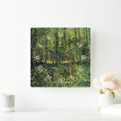 ビンセント・ヴァン・ゴッホによる樹木と低成長 スクエア壁時計 (ホーム)