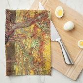 ビンセント・ヴァン・ゴッホによる花のアプリコットの木 キッチンタオル (四つ折り)