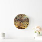 ビンセント・ヴァン・ゴッホによる花のアプリコットの木 ラウンド壁時計 (ホーム)