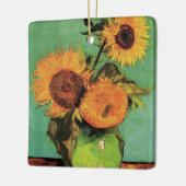ビンセント・ヴァン・ゴッホによる花瓶の三つのひまわり セラミックオーナメント (左)