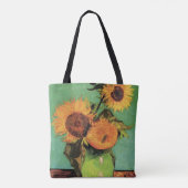 ビンセント・ヴァン・ゴッホによる花瓶の三つのひまわり トートバッグ (裏面)