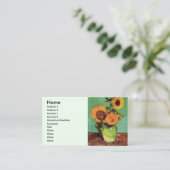 ビンセント・ヴァン・ゴッホによる花瓶の三つのひまわり 名刺 (スタンド正面)