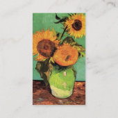 ビンセント・ヴァン・ゴッホによる花瓶の三つのひまわり 名刺 (裏面)