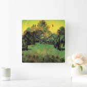 ビンセント・ヴァン・ゴッホによる詩人の庭。 スクエア壁時計 (ホーム)