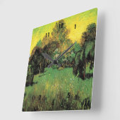 ビンセント・ヴァン・ゴッホによる詩人の庭。 スクエア壁時計 (傾斜)