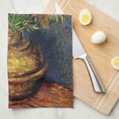 ビンセント・ヴァン・ゴッホによる銅花瓶の中の油蔵 キッチンタオル (四つ折り)