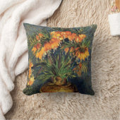 ビンセント・ヴァン・ゴッホによる銅花瓶の中の油蔵 クッション (ブランケット)