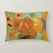 ビンセント・ヴァン・ゴッホによる12のヒマワリの花瓶 アクセントクッション (正面)