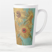 ビンセント・ヴァン・ゴッホによる12のヒマワリの花瓶 カフェラテマグ (右)