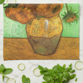 ビンセント・ヴァン・ゴッホによる12のヒマワリの花瓶 キッチンタオル (折り畳み)