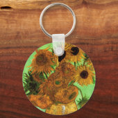 ビンセント・ヴァン・ゴッホによる12のヒマワリの花瓶 キーホルダー (正面)