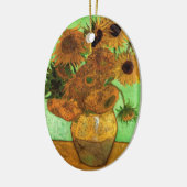 ビンセント・ヴァン・ゴッホによる12のヒマワリの花瓶 セラミックオーナメント (左)