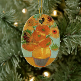 ビンセント・ヴァン・ゴッホによる12のヒマワリの花瓶 セラミックオーナメント