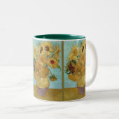 ビンセント・ヴァン・ゴッホによる12のヒマワリの花瓶 ツートーンマグカップ (正面右)