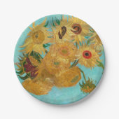 ビンセント・ヴァン・ゴッホによる12のヒマワリの花瓶 ペーパープレート (正面)