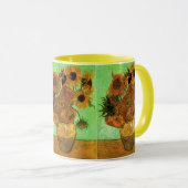 ビンセント・ヴァン・ゴッホによる12のヒマワリの花瓶 マグカップ (正面右)