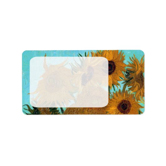 ビンセント・ヴァン・ゴッホによる12のヒマワリの花瓶 ラベル (正面)