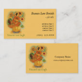 ビンセント・ヴァン・ゴッホによる12のヒマワリ。イエロー 名刺 (正面/裏面)
