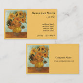 ビンセント・ヴァン・ゴッホによる12のヒマワリ。イエロー 名刺 (正面/裏面)