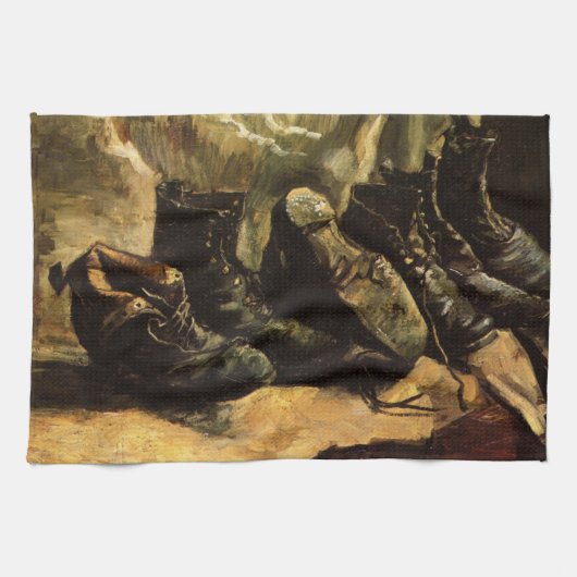 ビンセント・ヴァン・ゴッホによる3足の靴 キッチンタオル (横)