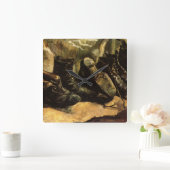 ビンセント・ヴァン・ゴッホによる3足の靴 スクエア壁時計 (ホーム)