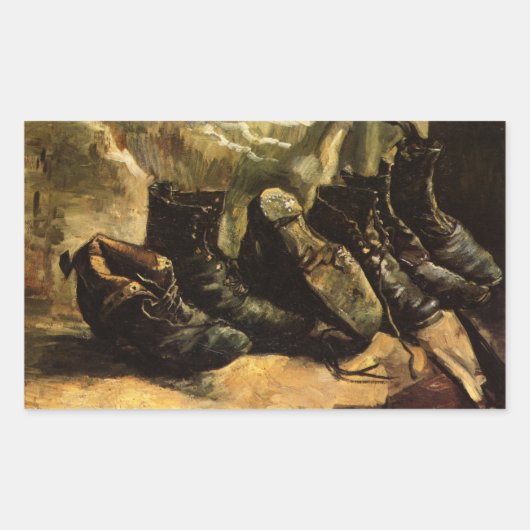 ビンセント・ヴァン・ゴッホによる3足の靴 長方形シール (正面)