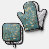 ビンセント・ヴァン・ゴッホのアーモンドの花（1890年） 鍋つかみ&鍋敷きセット (正面/裏面)