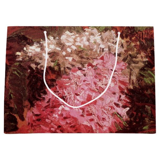 ビンセント・ヴァン・ゴッホのピンクのライラック、静物花 ラージペーパーバッグ (正面)