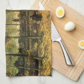 ビンセント・ヴァン・ゴッホのポプラの道 キッチンタオル (四つ折り)