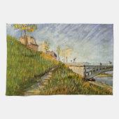 ビンセント・ヴァン・ゴッホのポンデクリシー州セーヌの銀行 キッチンタオル (横)