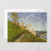 ビンセント・ヴァン・ゴッホのポンデクリシー州セーヌの銀行 ポストカード (正面/裏面)