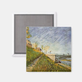 ビンセント・ヴァン・ゴッホのポンデクリシー州セーヌの銀行 マグネット (正面/裏面)