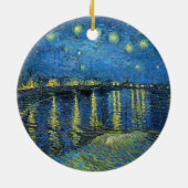 ビンセント・ヴァン・ゴッホのローネ上空の星空の夜 セラミックオーナメント (裏面)