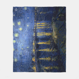 ビンセント・ヴァン・ゴッホのローネ上空の星空の夜 フリースブランケット
