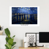 ビンセント・ヴァン・ゴッホのローネ上空の星空の夜 ポスター (ホームオフィス)