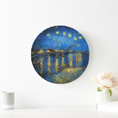 ビンセント・ヴァン・ゴッホのローネ上空の星空の夜 ラージ壁時計 (ホーム)