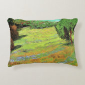 ビンセント・ヴァン・ゴッホの公共公園の陽光に満ちた芝生 アクセントクッション (正面)