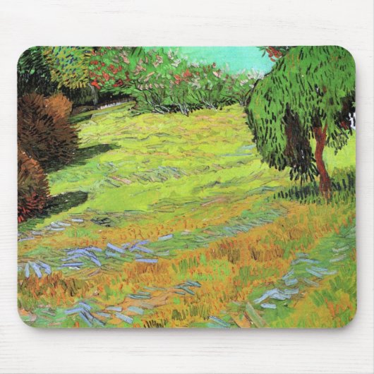 ビンセント・ヴァン・ゴッホの公共公園の陽光に満ちた芝生 マウスパッド (正面)