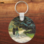 ビンセント・ヴァン・ゴッホの公共庭園のカップル キーホルダー (正面)