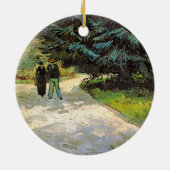 ビンセント・ヴァン・ゴッホの公共庭園のカップル セラミックオーナメント (裏面)