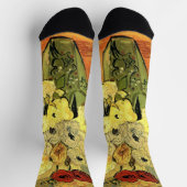 ビンセント・ヴァン・ゴッホの日本風花瓶、バラ、アネモネ ソックス (上部)