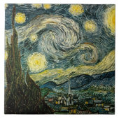 ビンセント・ヴァン・ゴッホの星空の夜(1889年) タイル (正面)