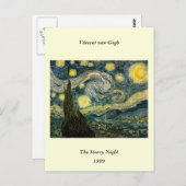 ビンセント・ヴァン・ゴッホの星空の夜(1889年) ポストカード (正面/裏面)