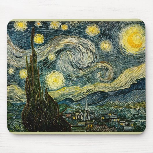 ビンセント・ヴァン・ゴッホの星空の夜(1889年) マウスパッド (正面)