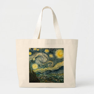 ビンセント・ヴァン・ゴッホの星空の夜（1889年） ラージトートバッグ