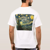 ビンセント・ヴァン・ゴッホの星空の夜(1889年) Tシャツ (裏面)