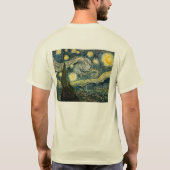 ビンセント・ヴァン・ゴッホの星空の夜（1889年） Tシャツ (裏面)