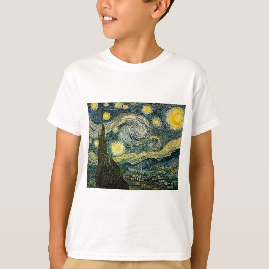 ビンセント・ヴァン・ゴッホの星空の夜(1889年) Tシャツ (正面)